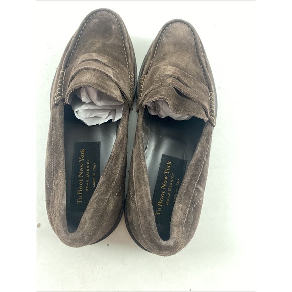 To Boot New York Dark Brown Suede Moc Toe Penny Loafers Men’s Size 8 main image 8